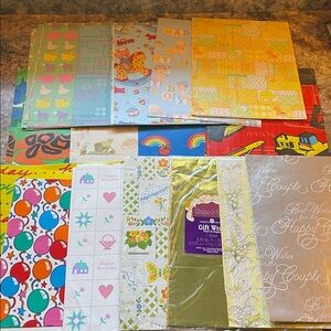 20 Sheets of Vintage Gift Wrap Paper, Various Sizes, Ocassions